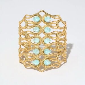 Alexis Bittar Elegant Gold and Green Women's Bracelet